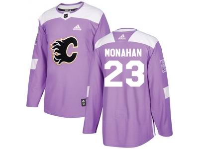 Youth Adidas Calgary Flames #23 Sean Monahan Purple Authentic Fights Cancer Stitched NHL Jersey