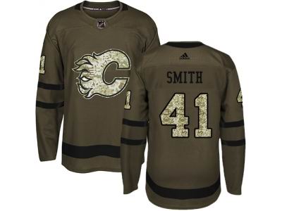 Youth Adidas Calgary Flames #41 Mike Smith Green Salute to Service Jersey
