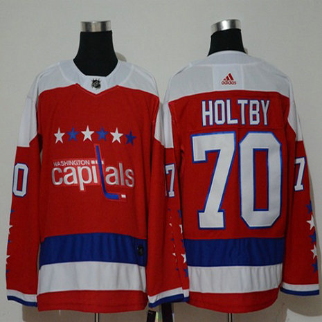 Youth Adidas Capitals #70 Braden Holtby Red Alternate Authentic Stitched NHL Jersey