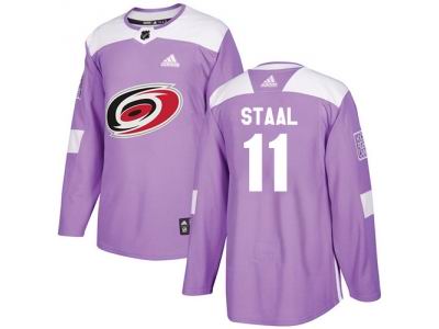 Youth Adidas Carolina Hurricanes #11 Jordan Staal Purple Authentic Fights Cancer Stitched NHL Jersey