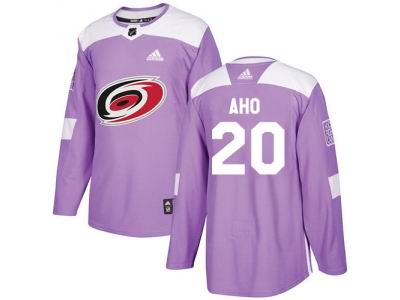 Youth Adidas Carolina Hurricanes #20 Sebastian Aho Purple Authentic Fights Cancer Stitched NHL Jersey