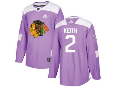Youth Adidas Chicago Blackhawks #2 Duncan Keith Purple Authentic Fights Cancer Stitched NHL Jersey