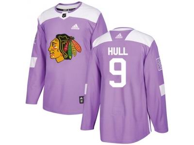 Youth Adidas Chicago Blackhawks #9 Bobby Hull Purple Authentic Fights Cancer Stitched NHL Jersey