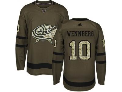 Youth Adidas Columbus Blue Jackets #10 Alexander Wennberg Green Salute to Service NHL Jersey