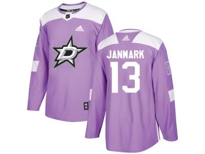 Youth Adidas Dallas Stars #13 Mattias Janmark Purple Authentic Fights Cancer Stitched NHL Jersey