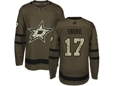 Youth Adidas Dallas Stars #17 Devin Shore Green Salute to Service NHL Jersey