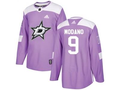 Youth Adidas Dallas Stars #9 Mike Modano Purple Authentic Fights Cancer Stitched NHL Jersey