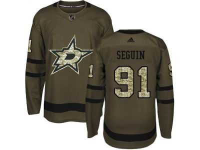 Youth Adidas Dallas Stars #91 Tyler Seguin Green Salute to Service Jersey