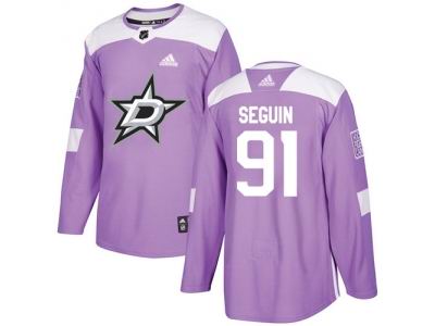 Youth Adidas Dallas Stars #91 Tyler Seguin Purple Authentic Fights Cancer Stitched NHL Jersey