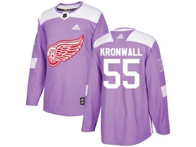 Youth Adidas Detroit Red Wings #55 Niklas Kronwall Purple Authentic Fights Cancer Stitched NHL Jersey