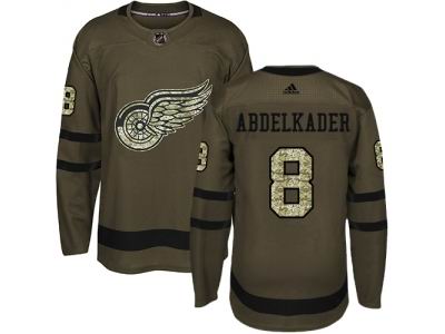 Youth Adidas Detroit Red Wings #8 Justin Abdelkader Green Salute to Service Jersey