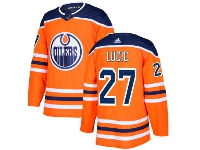Youth Adidas Edmonton Oilers #27 Milan Lucic Orange Home NHL Jersey
