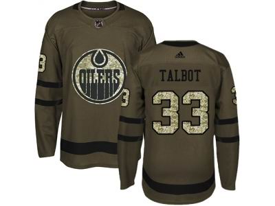 Youth Adidas Edmonton Oilers #33 Cam Talbot Green Salute to Service NHL Jersey