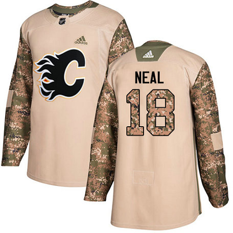 Youth Adidas Flames #18 James Neal Camo Authentic 2017 Veterans Day Stitched Youth NHL Jersey