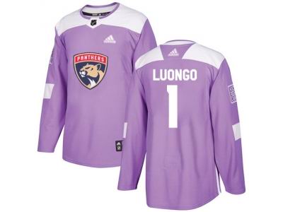Youth Adidas Florida Panthers #1 Roberto Luongo Purple Authentic Fights Cancer Stitched NHL Jersey