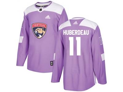 Youth Adidas Florida Panthers #11 Jonathan Huberdeau Purple Authentic Fights Cancer Stitched NHL Jersey