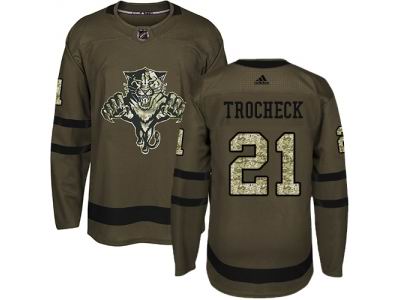 Youth Adidas Florida Panthers #21 Vincent Trocheck Green Salute to Service NHL Jersey