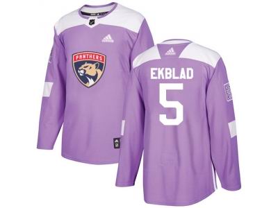 Youth Adidas Florida Panthers #5 Aaron Ekblad Purple Authentic Fights Cancer Stitched NHL Jersey