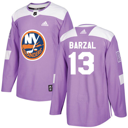 Youth Adidas Islanders #13 Mathew Barzal Purple Authentic Fights Cancer Stitched Youth NHL Jersey