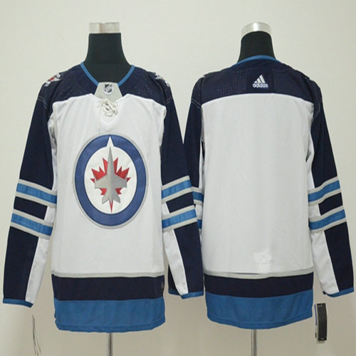Youth Adidas Jets Blank White Road Authentic Stitched NHL Jersey