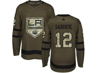 Youth Adidas Los Angeles Kings #12 Marian Gaborik Green Salute to Service Jersey