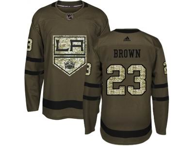 Youth Adidas Los Angeles Kings #23 Dustin Brown Green Salute to Service Jersey