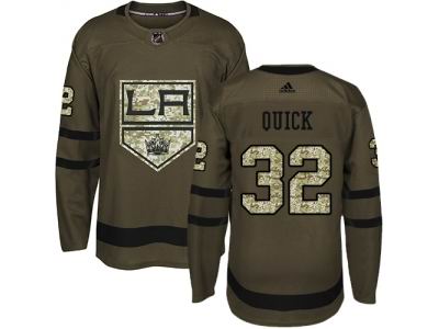 Youth Adidas Los Angeles Kings #32 Jonathan Quick Green Salute to Service Jersey