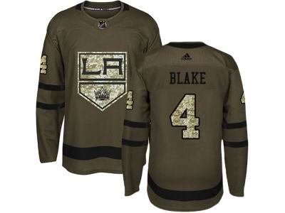 Youth Adidas Los Angeles Kings #4 Rob Blake Green Salute to Service Jersey