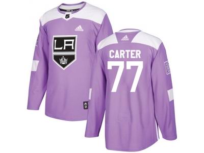 Youth Adidas Los Angeles Kings #77 Jeff Carter Purple Authentic Fights Cancer Stitched NHL Jersey