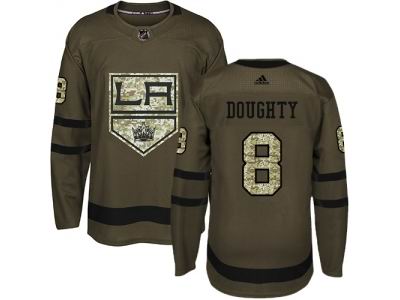 Youth Adidas Los Angeles Kings #8 Drew Doughty Green Salute to Service Jersey