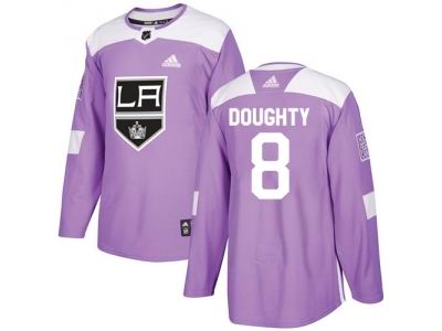 Youth Adidas Los Angeles Kings #8 Drew Doughty Purple Authentic Fights Cancer Stitched NHL Jersey