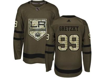 Youth Adidas Los Angeles Kings #99 Wayne Gretzky Green Salute to Service Jersey