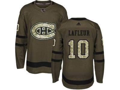 Youth Adidas Montreal Canadiens #10 Guy Lafleur Green Salute to Service  Jersey