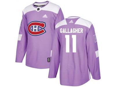Youth Adidas Montreal Canadiens #11 Brendan Gallagher Purple Authentic Fights Cancer Stitched NHL Jersey