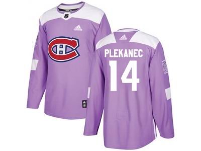 Youth Adidas Montreal Canadiens #14 Tomas Plekanec Purple Authentic Fights Cancer Stitched NHL Jersey