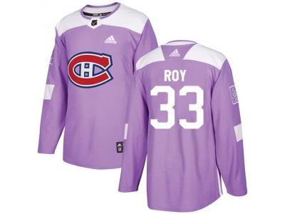 Youth Adidas Montreal Canadiens #33 Patrick Roy Purple Authentic Fights Cancer Stitched NHL Jersey