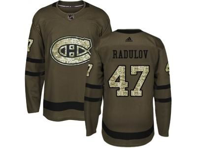 Youth Adidas Montreal Canadiens #47 Alexander Radulov Green Salute to Service Jersey