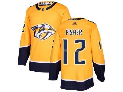 Youth Adidas Nashville Predators #12 Mike Fisher Yellow Home NHL Jersey