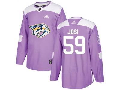 Youth Adidas Nashville Predators #59 Roman Josi Purple Authentic Fights Cancer Stitched NHL Jersey