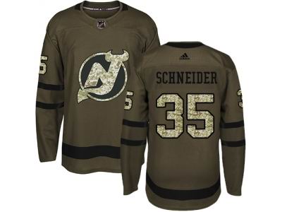 Youth Adidas New Jersey Devils #35 Cory Schneider Green Salute to Service NHL Jersey