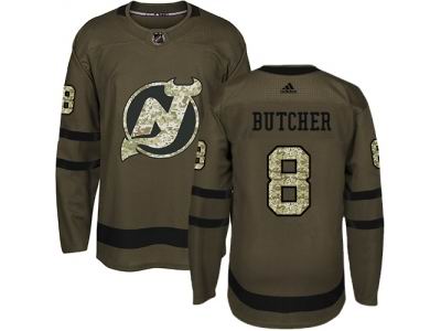 Youth Adidas New Jersey Devils #8 Will Butcher Green Salute to Service NHL Jersey