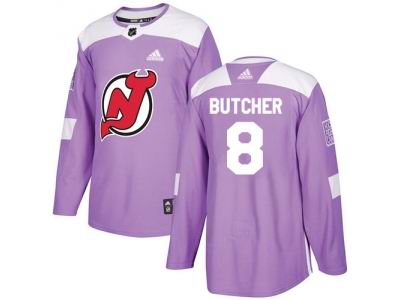 Youth Adidas New Jersey Devils #8 Will Butcher Purple Authentic Fights Cancer Stitched NHL Jersey