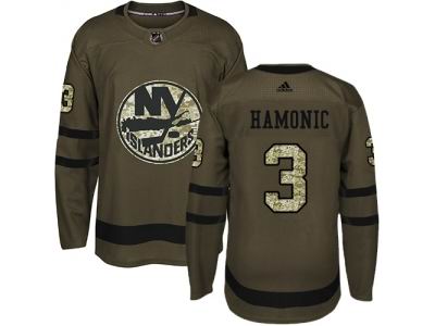 Youth Adidas New York Islanders #3 Travis Hamonic Green Salute to Service NHL Jersey