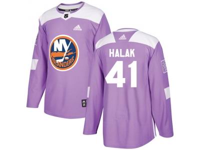 Youth Adidas New York Islanders #41 Jaroslav Halak Purple Authentic Fights Cancer Stitched NHL Jersey