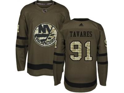 Youth Adidas New York Islanders #91 John Tavares Green Salute to Service NHL Jersey
