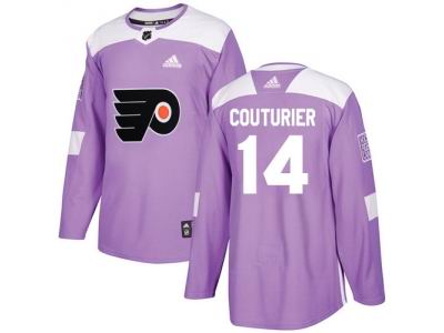 Youth Adidas Philadelphia Flyers #14 Sean Couturier Purple Authentic Fights Cancer Stitched NHL Jersey
