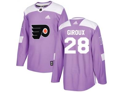 Youth Adidas Philadelphia Flyers #28 Claude Giroux Purple Authentic Fights Cancer Stitched NHL Jersey