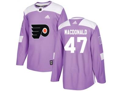 Youth Adidas Philadelphia Flyers #47 Andrew MacDonald Purple Authentic Fights Cancer Stitched NHL Jersey