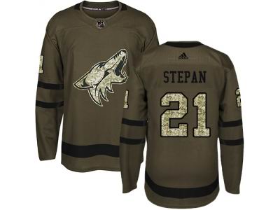Youth Adidas Phoenix Coyotes #21 Derek Stepan Green Salute to Service NHL Jersey