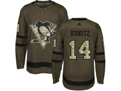 Youth Adidas Pittsburgh Penguins #14 Chris Kunitz Green Salute to Service NHL Jersey